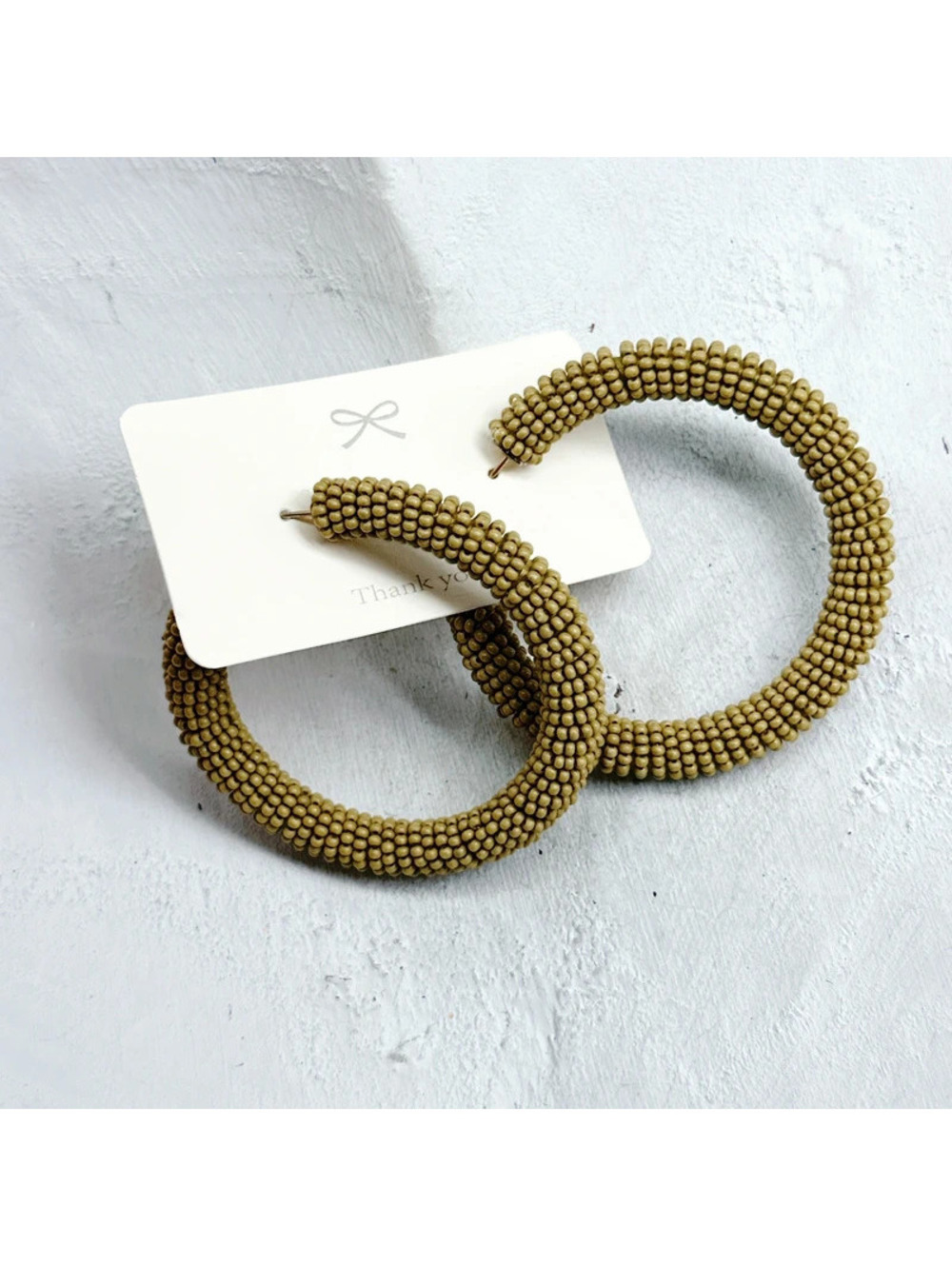 495mc. Olive Seed Bead Hoops